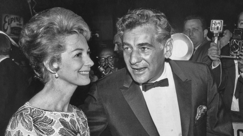 Leonard Bernstein at an event with Felicia Montealegre