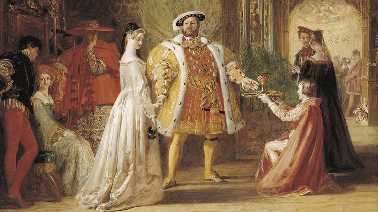 Henry VIII staring at Anne Boleyn painting