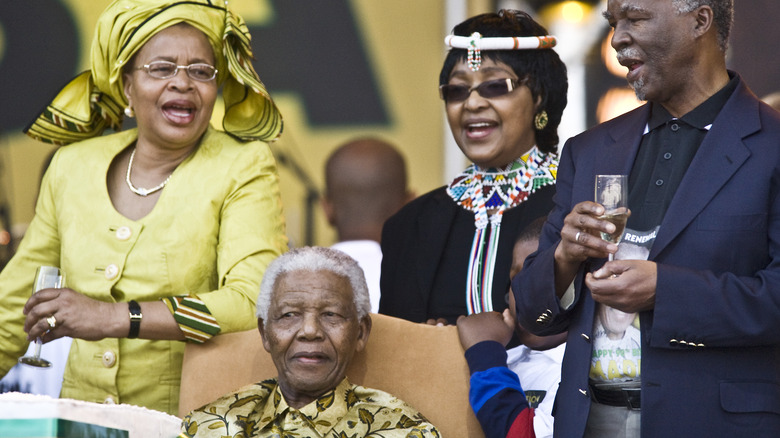 Mandelas at Nelson's Birthday Celebration 