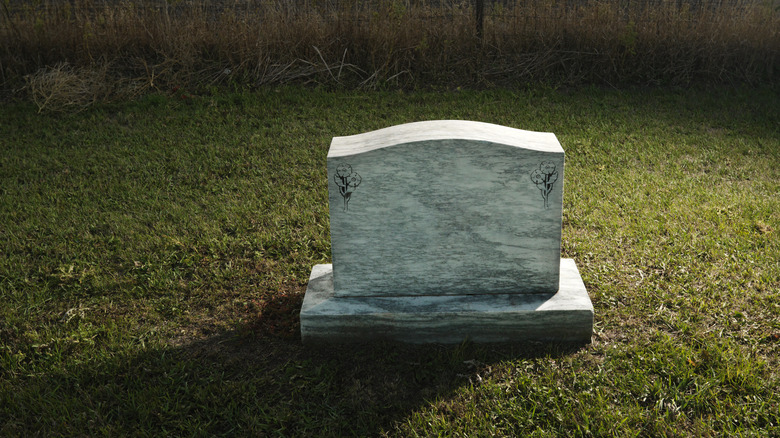 unmarked headstone