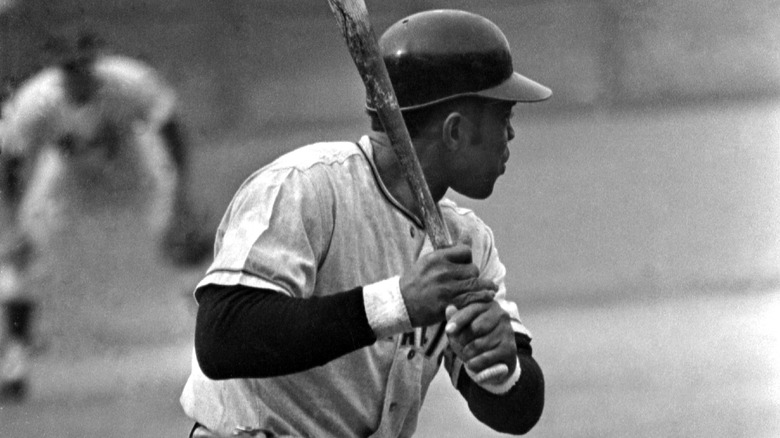 Willie Mays batting in a game