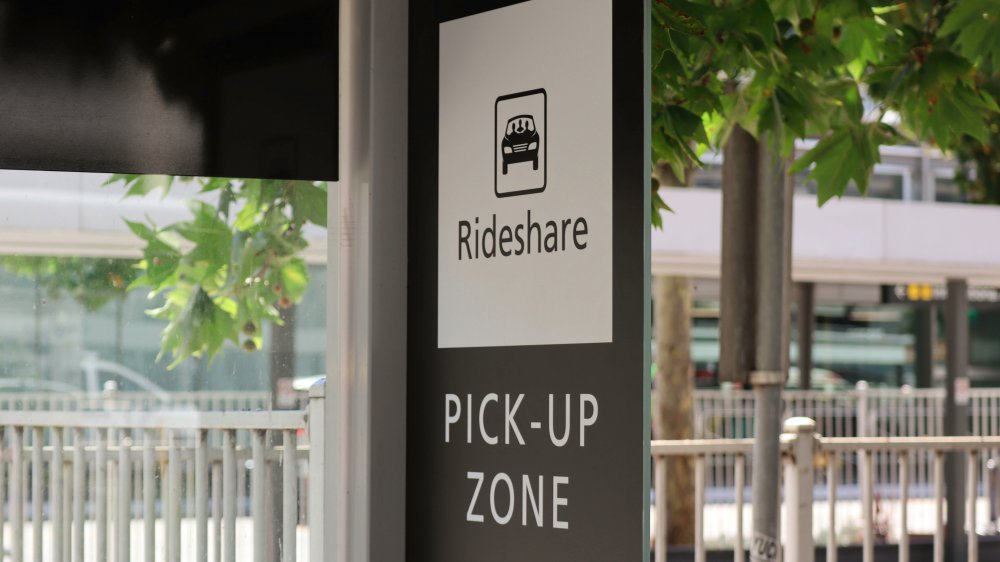 Rideshare pick up zone sign