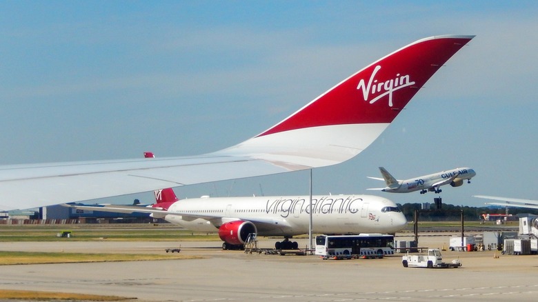 Virgin Atlantic plane tail grounded