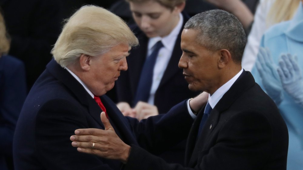 President Trump and President Obama on the day of Trump's inauguration