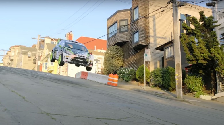 Ken Block's car making jump