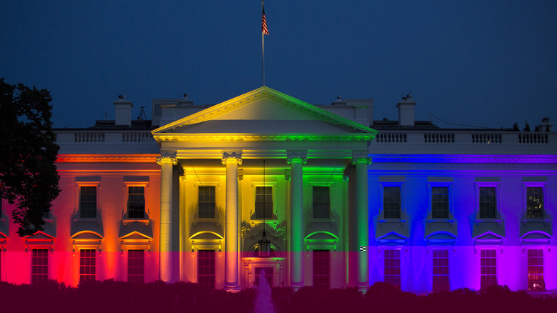 White House lit up in Pride colors
