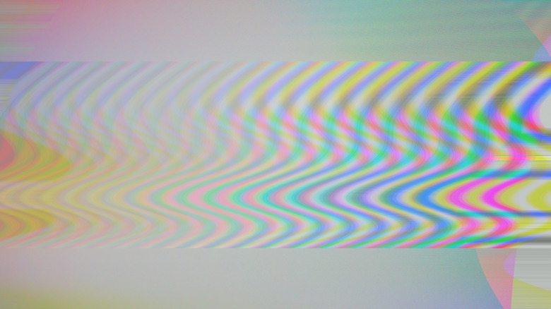 LCD Screen glitch. showing color lines and waves on the screen