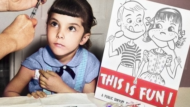 1950s little girl getting vaccine