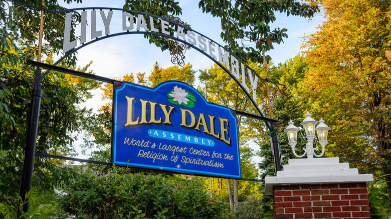 Lily Dale, New York sign