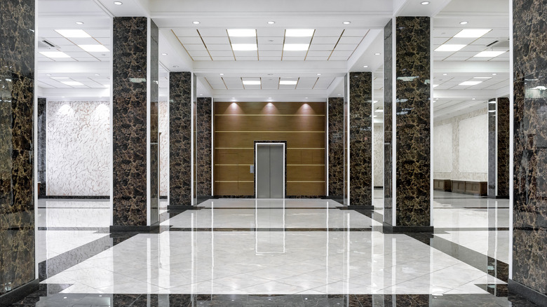 Empty corporate office entryway