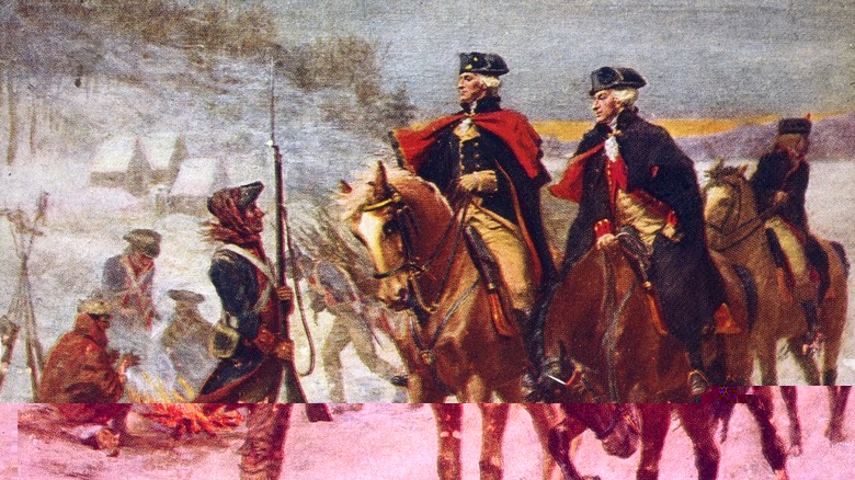 George Washington and Lafayette at Valley Forge.
