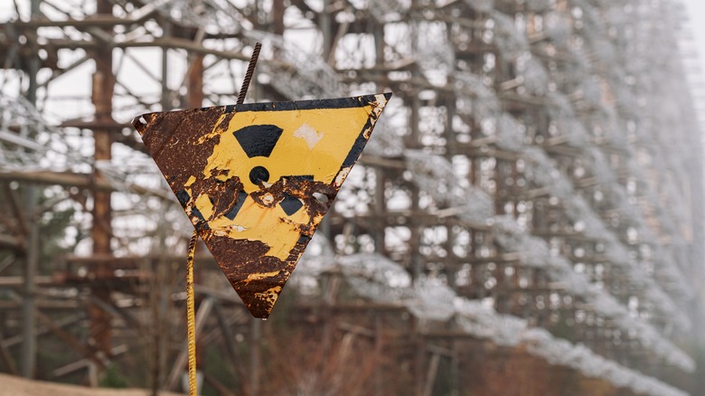 Sign in chernobyl exclusion zone