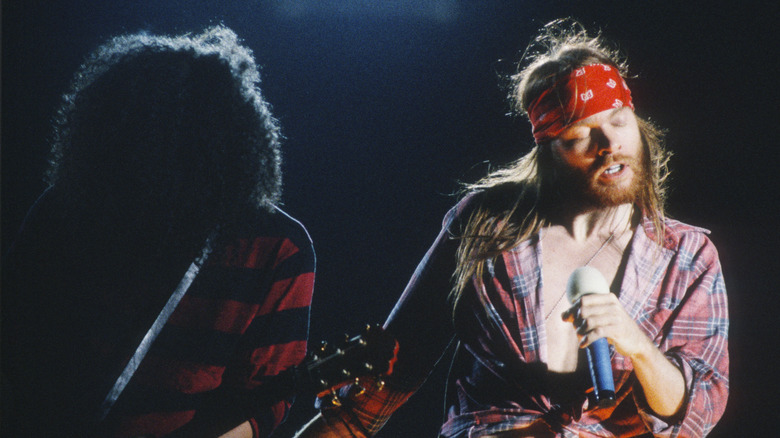 Axl and Slash during the 'Use Your Illusion' Tour