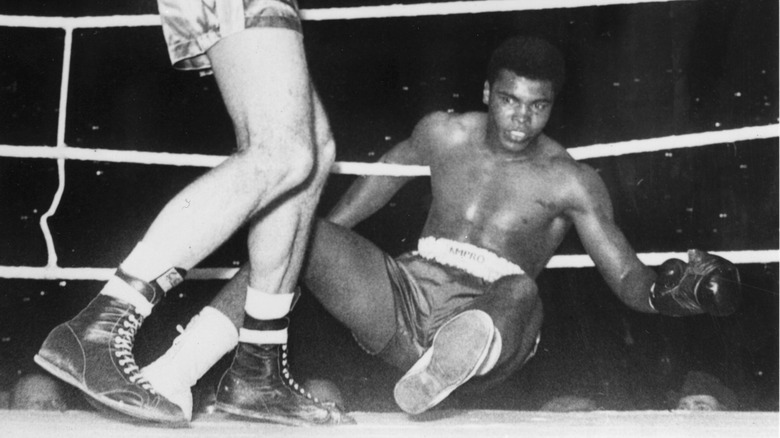 Cassius Clay knocked down