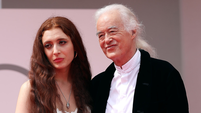 Scarlett Sabet and Jimmy Page at film festival