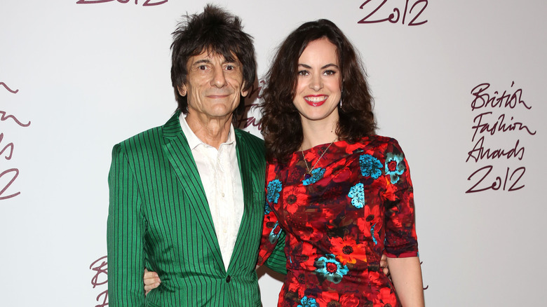 Ronnie Wood and Sally Humphreys smiling