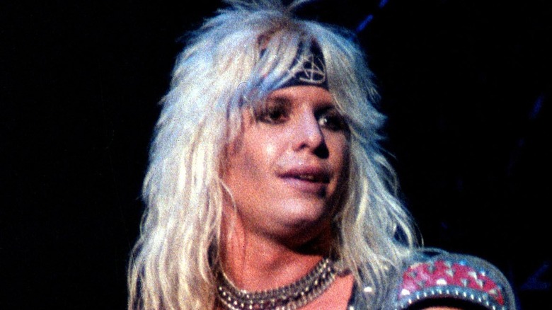 Vince Neil onstage with Motley Crue