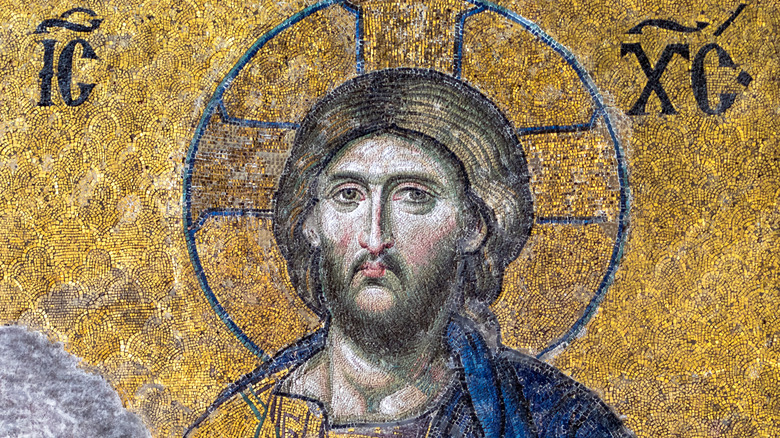 byzantine mosaic of jesus