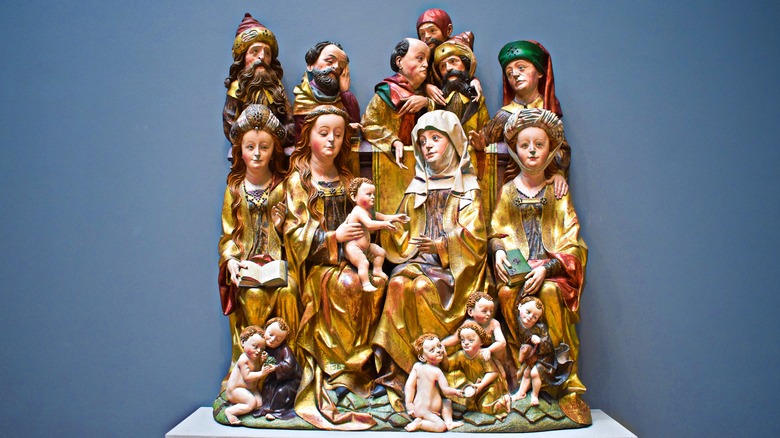 medieval sculpture of jesus family members