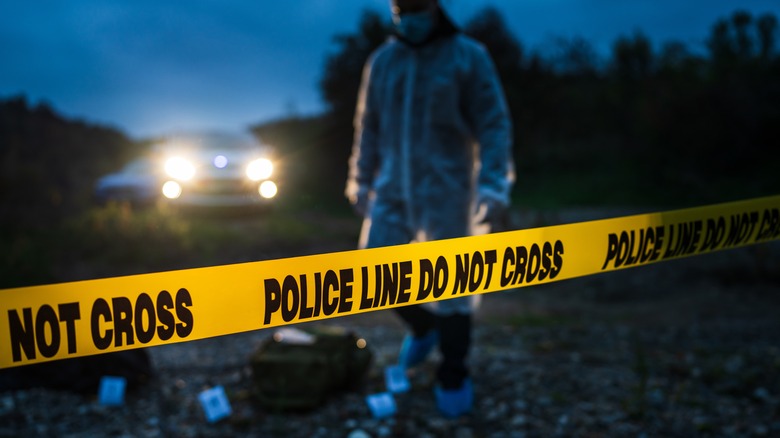 crime scene tape car lights