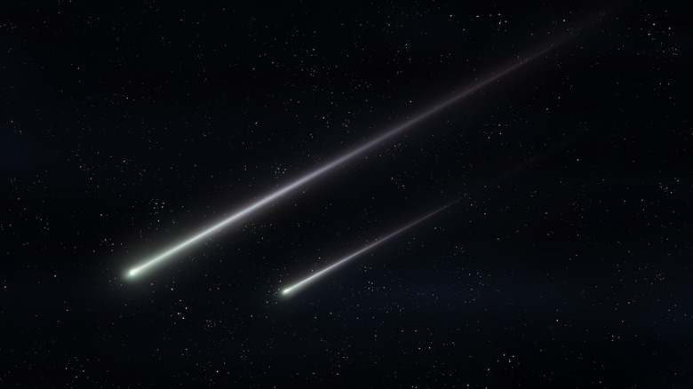 meteorites in night sky