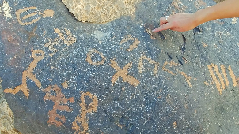 Rock art symbols in Negev Desert