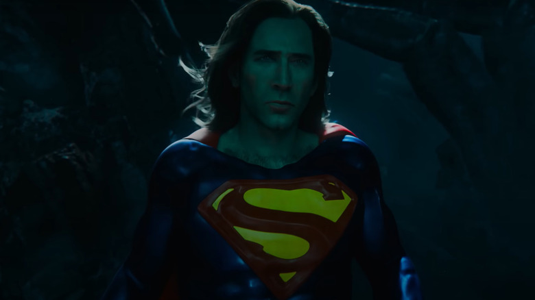Nic Cage poses as Superman