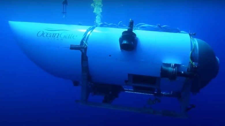 The Titan submersible navigating in deep water