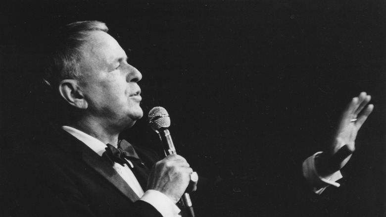 Frank Sinatra performing on stage