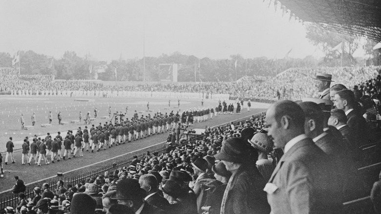 Spectators 1924 Olympics opening ceremony