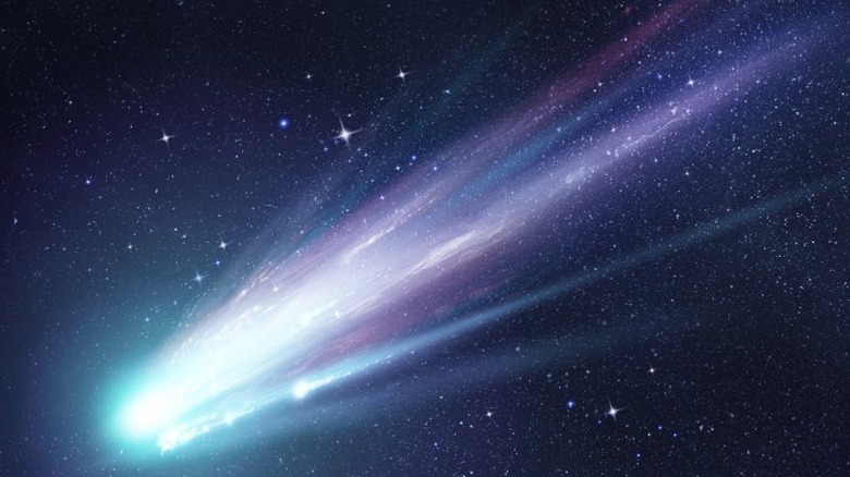 illustration of comet in night sky