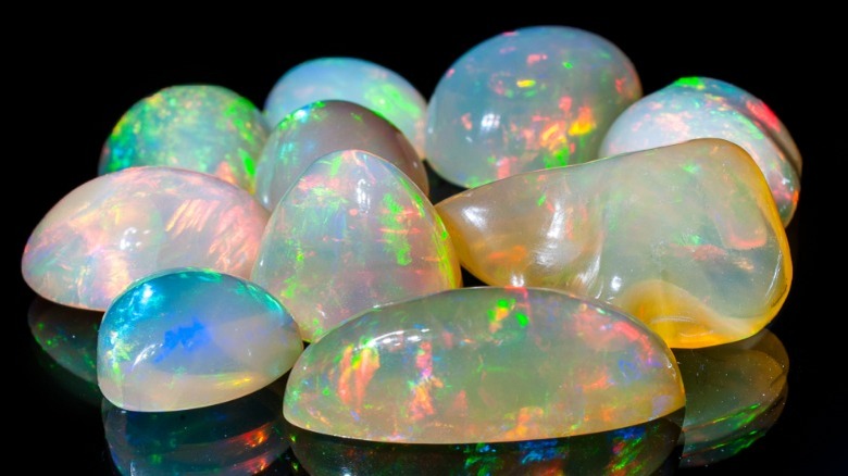 a pile of shining opals 