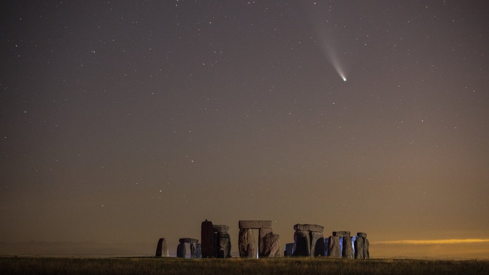 Comet passing over Stonehenge