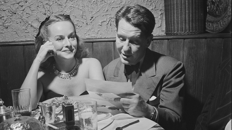 Couple having dinner in the 1950s