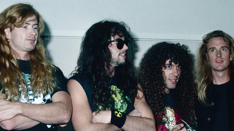 Nick Menza long hair sunglasses with Megadeth