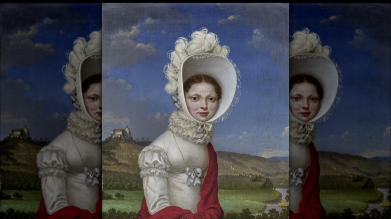 painting Ekaterina Pavlovna wearing bonnet
