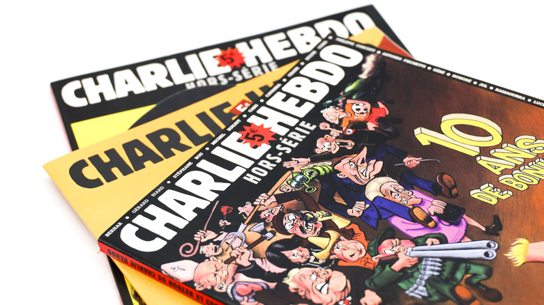 Copies of Charlie Hebdo magazine