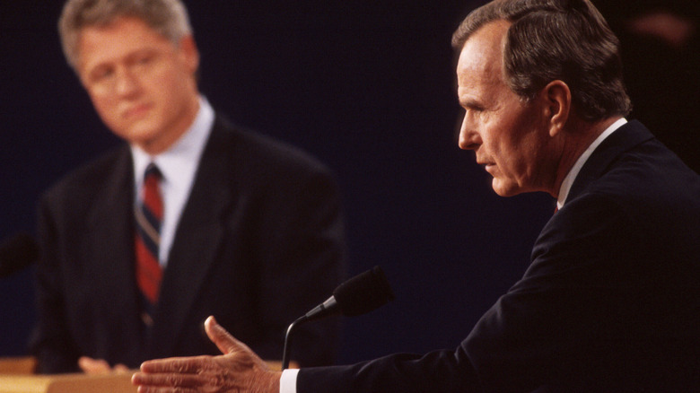 Clinton and Bush at a '92 debate