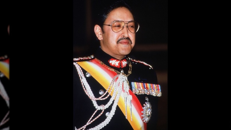 King Birendra in military uniform with glasses