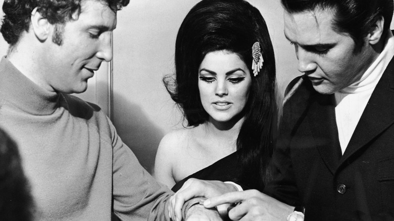 Priscilla and Elvis Presley with Tom Jones