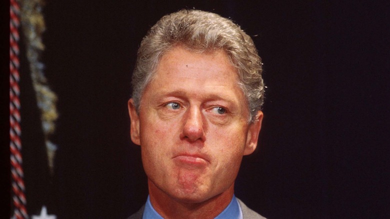 Bill Clinton frowning