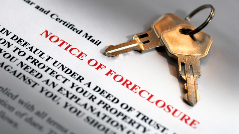 notice of foreclosure on mortgage keys