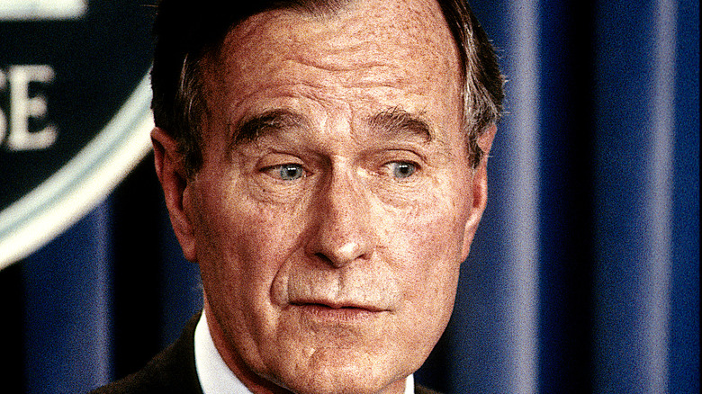 HW Bush making weird face