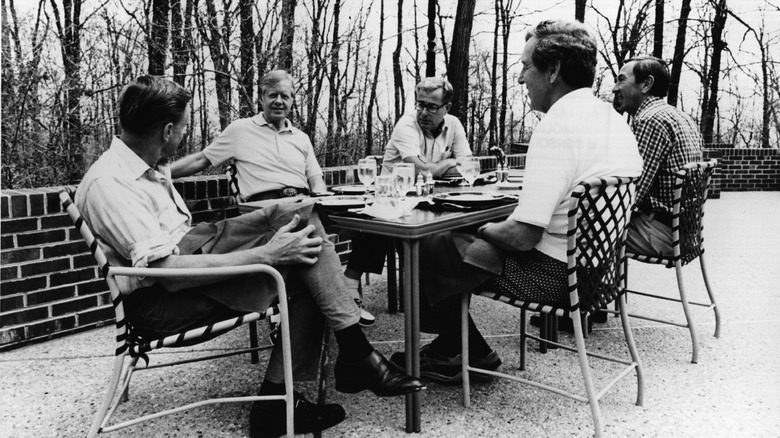 Jimmy Carter lunching with his administration