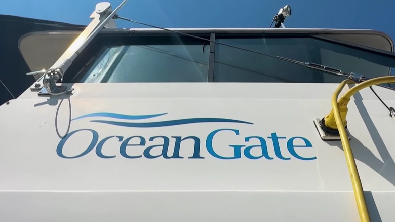 Boat with OceanGate logo