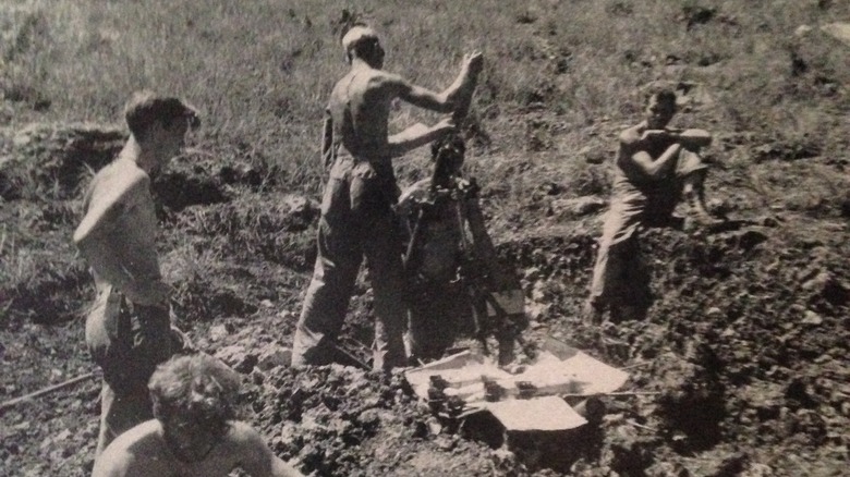 US troops loading mortars on Guadalcanal WWII