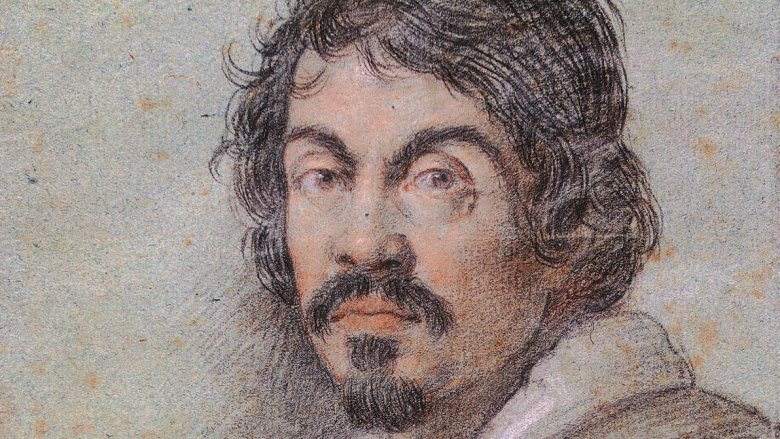drawing of Caravaggio looking serious