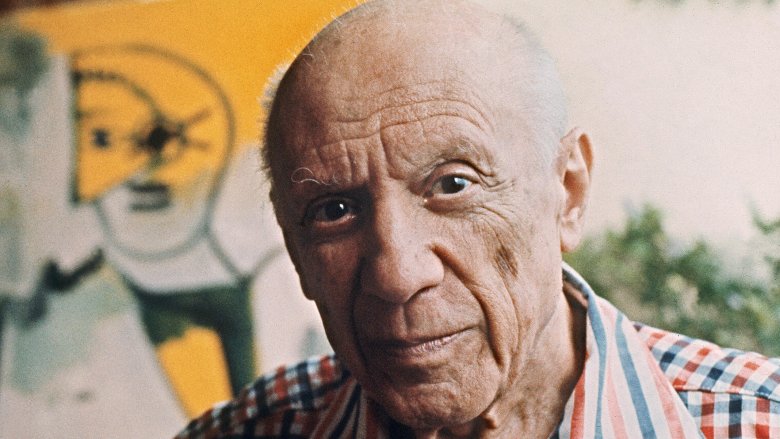 Pablo Picasso looking serious