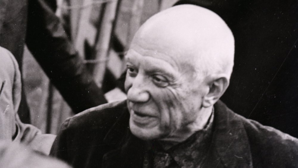 Picasso in 1953, https://creativecommons.org/licenses/by-sa/4.0/, enlarged and cropped