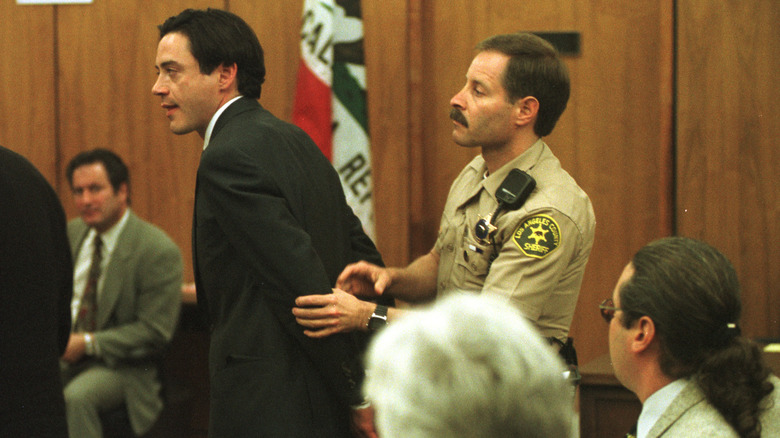 Robert Downey Jr. held by sheriff's deputy in court
